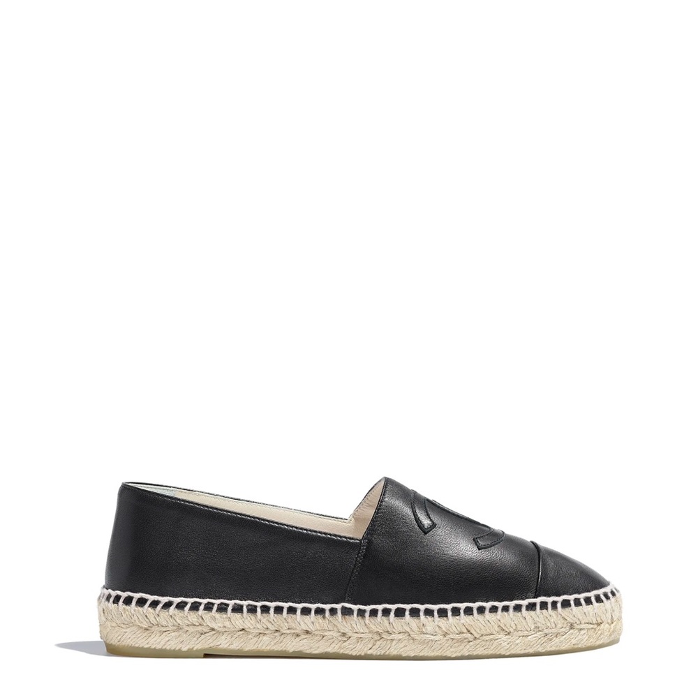 Chanel Espadrilles  Black Leather 36